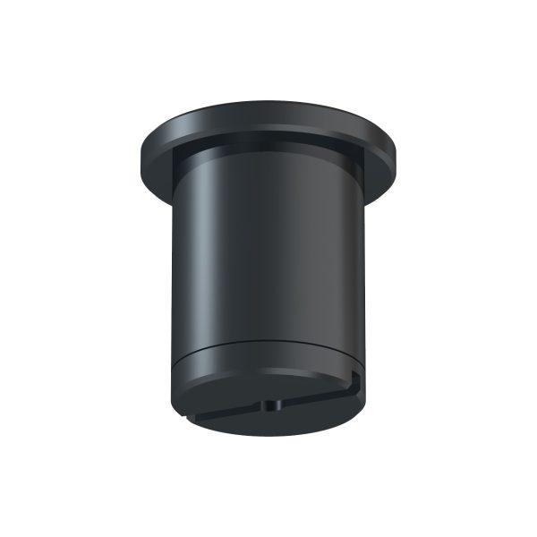 Dark gray cylindrical pipe fitting with a top flange, shown in 3D rendering.